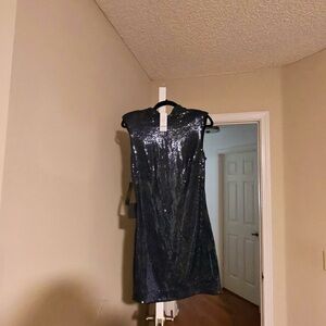 bebe Black Sequin Mini Dress